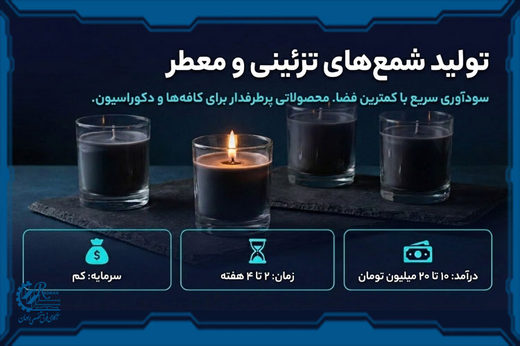 تولید شمعهای تزئینی، معطر و لوکس